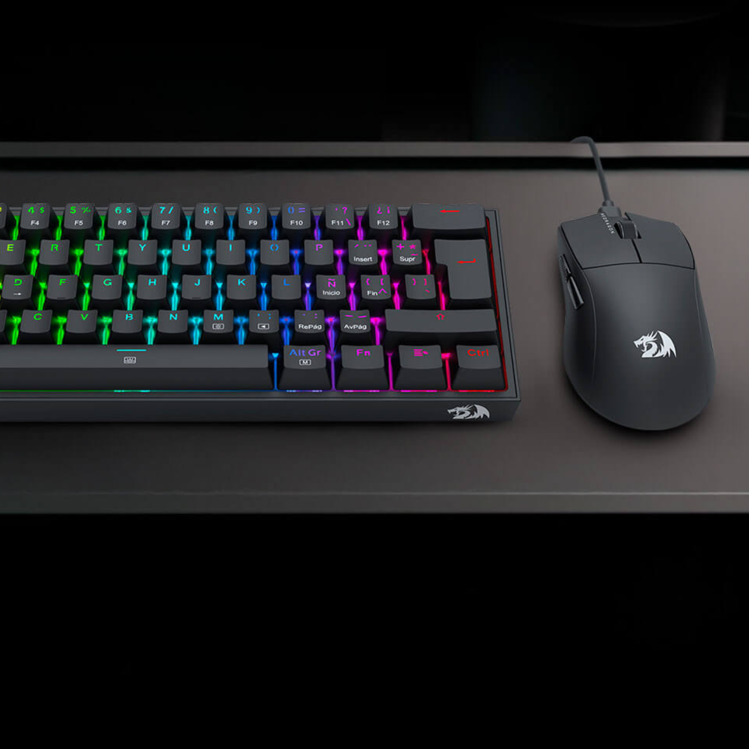 Pack Gamer Redragon S143: Teclado K617 RGB y Mouse King M724 Negro-2
