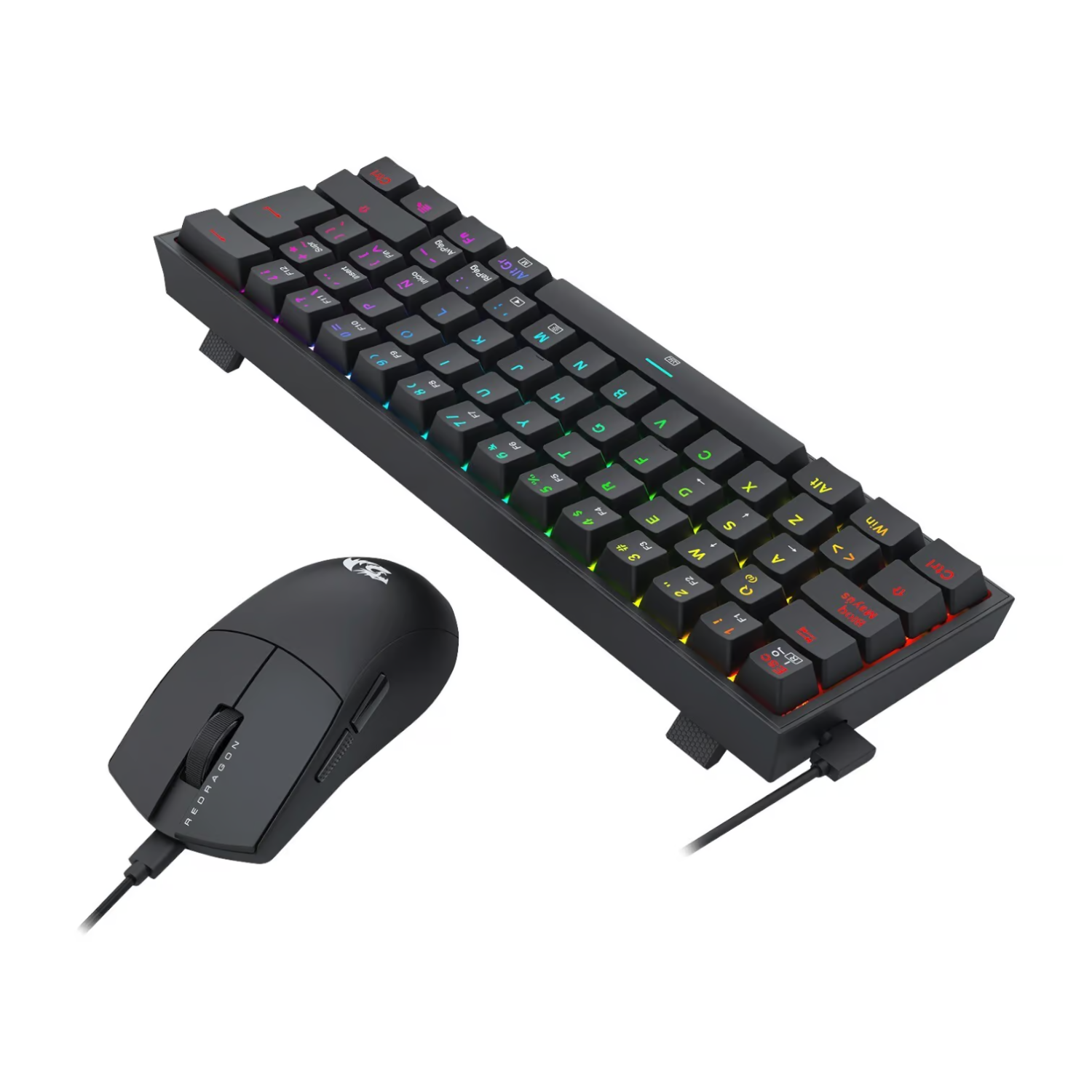 Pack Gamer Redragon S143: Teclado K617 RGB y Mouse King M724 Negro-6