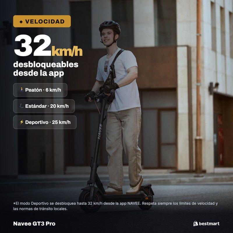 Scooter Eléctrico Navee GT3 Pro 1000W Autonomía 60km Plegable-3