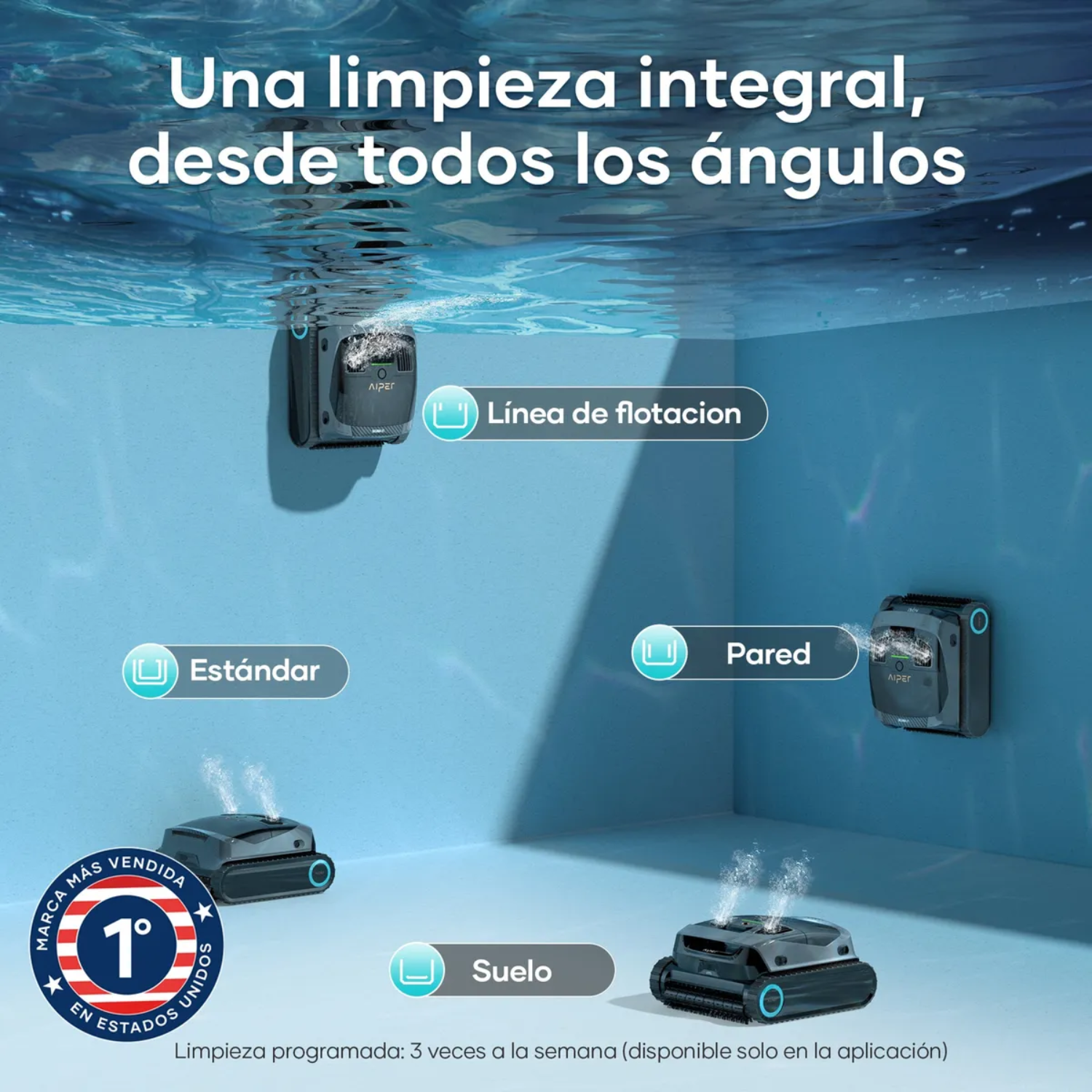 Limpiador de piscina automático Aiper Scuba X1 gris-2
