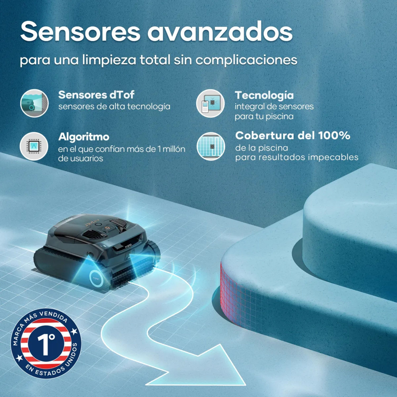 Limpiador de piscina automático Aiper Scuba X1 gris-4