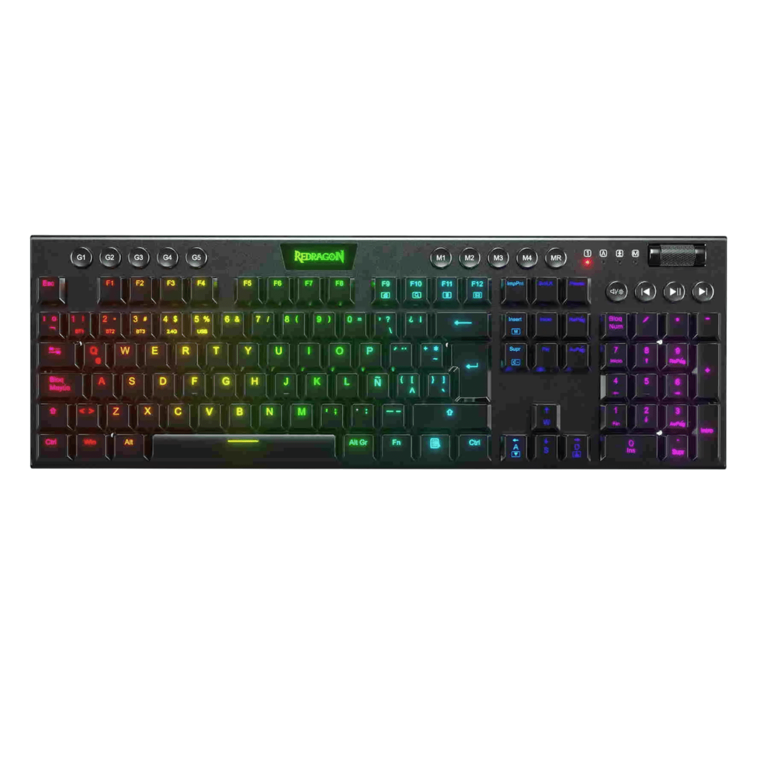 Teclado Gamer Redragon Horus K618W-RGB-SP Full Size WiFi negro-0