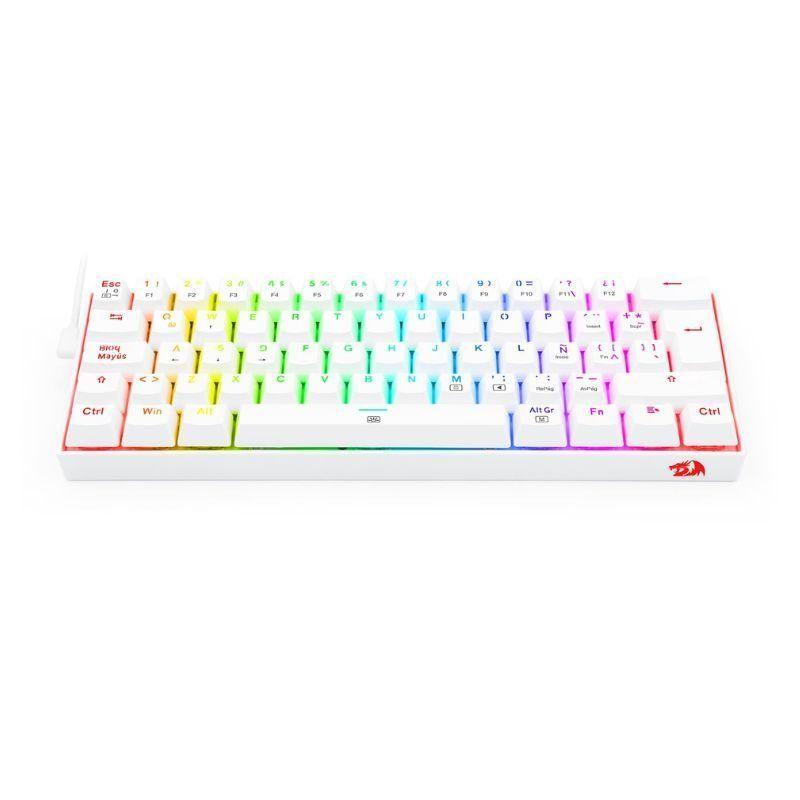 Teclado Mecánico Gamer Redragon Dragonborn K630W RGB Switch Brown - Compacto 60% -  Blanco - Español-0