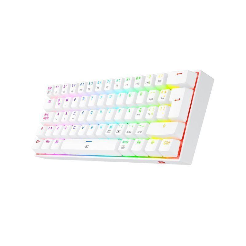 Teclado Mecánico Gamer Redragon Dragonborn K630W RGB Switch Brown - Compacto 60% -  Blanco - Español-3