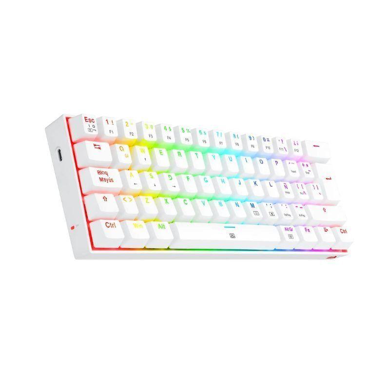 Teclado Mecánico Gamer Redragon Dragonborn K630W RGB Switch Brown - Compacto 60% -  Blanco - Español-4