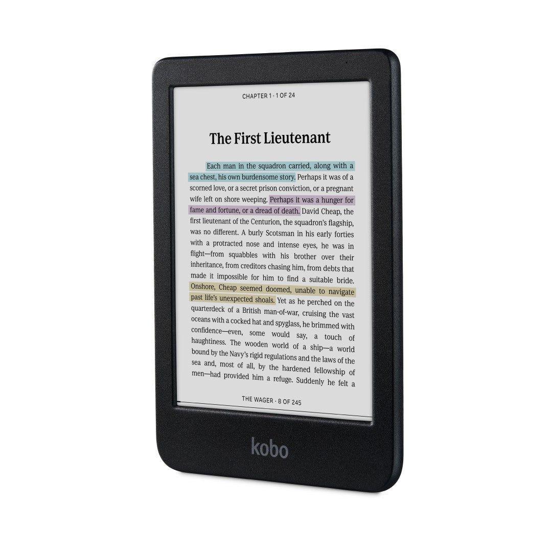 Pack Kobo Clara Colour 16GB Negro con Funda Basic SleepCover Azul-2
