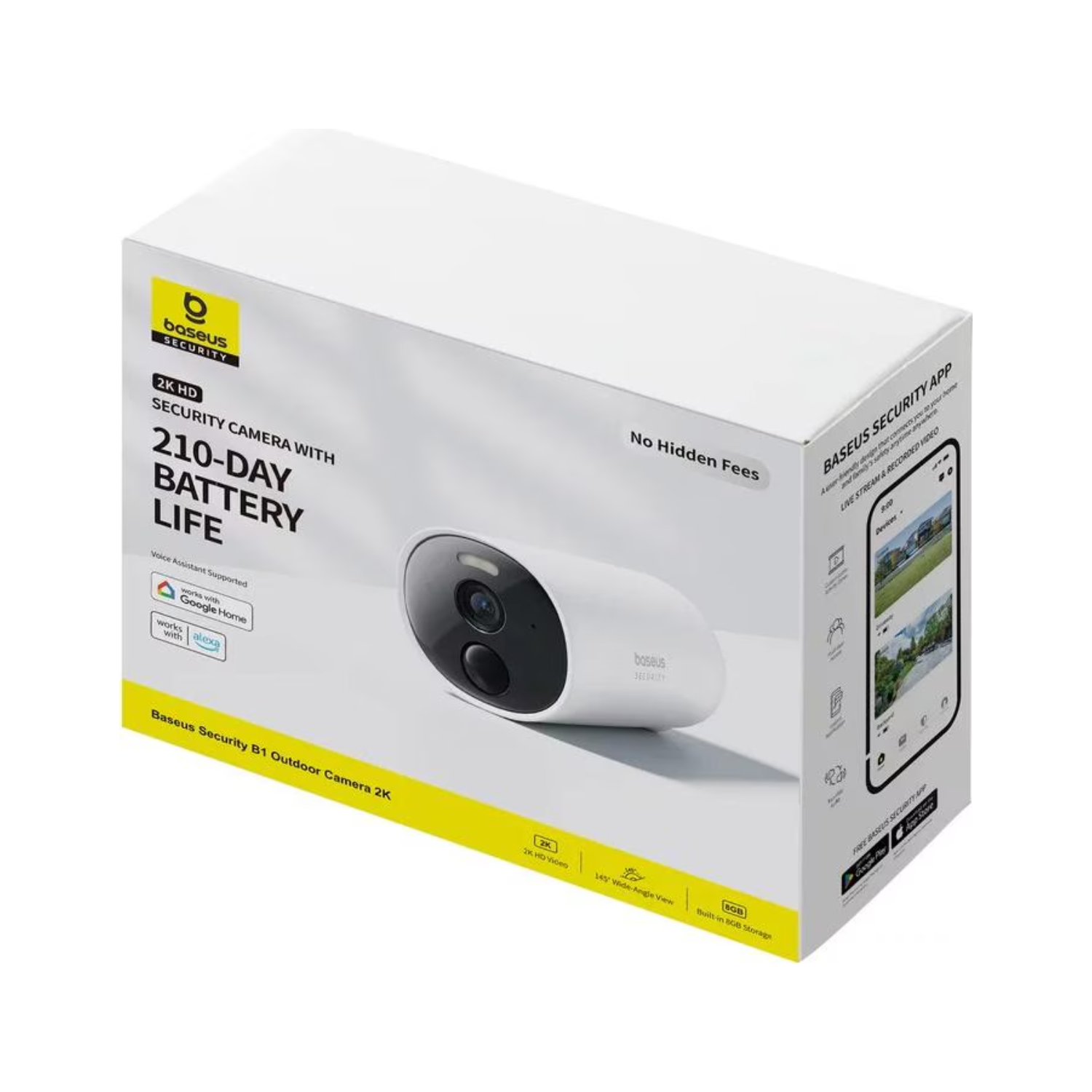 Cámara de seguridad exterior Baseus Security B1 2K Blanco-5