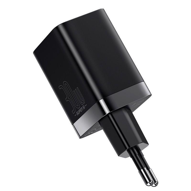 Cargador Rápido Baseus Dual USB y USB-C - 30W - Negro-3