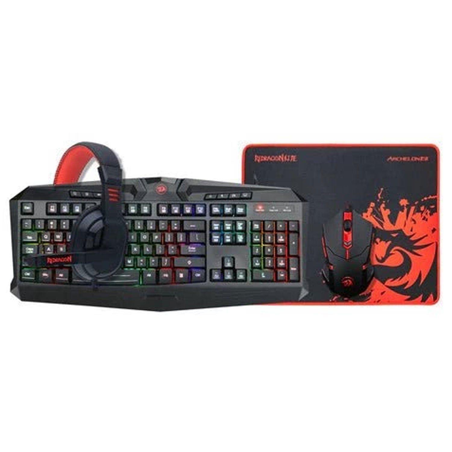 Teclado, Mouse, Audífonos Y Mouse Pad Redragon S101-ba Español De Color Negro-0