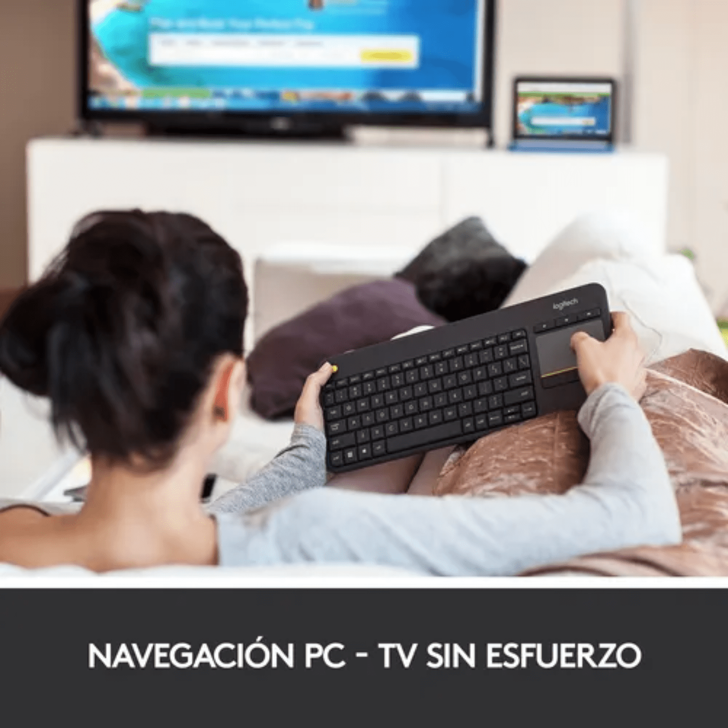 Teclado Inalambrico Logitech K400 Plus con touchpad negro-6