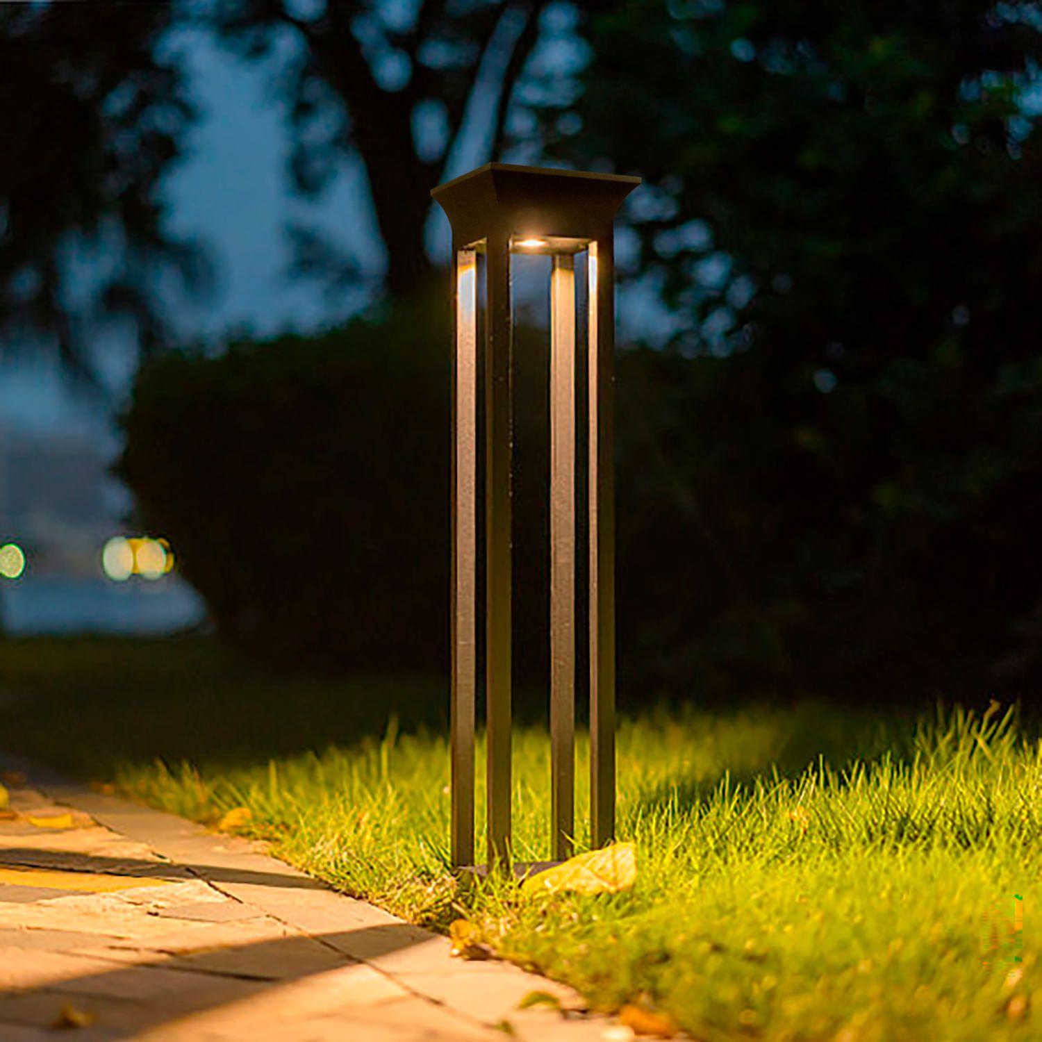 BOLLARD SOLAR LED STUDIO 5W LUZ CÁLIDA IP65 NEGRO-3