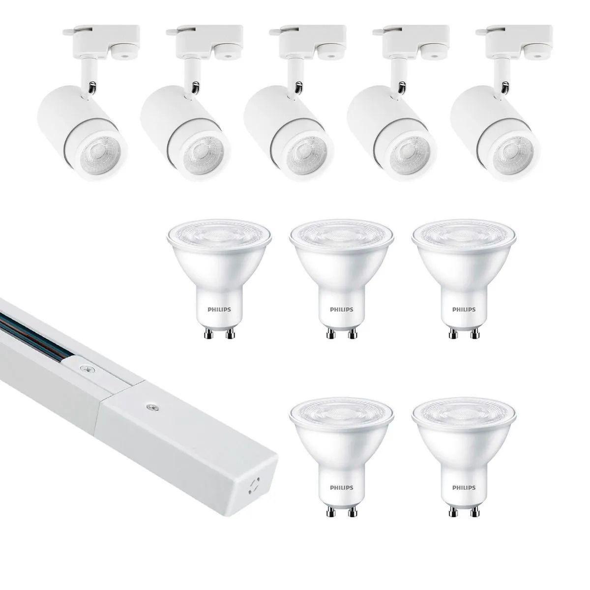 KIT RIEL MONOFÁSICO LED STUDIO 2 METROS BL +5 GU10-0