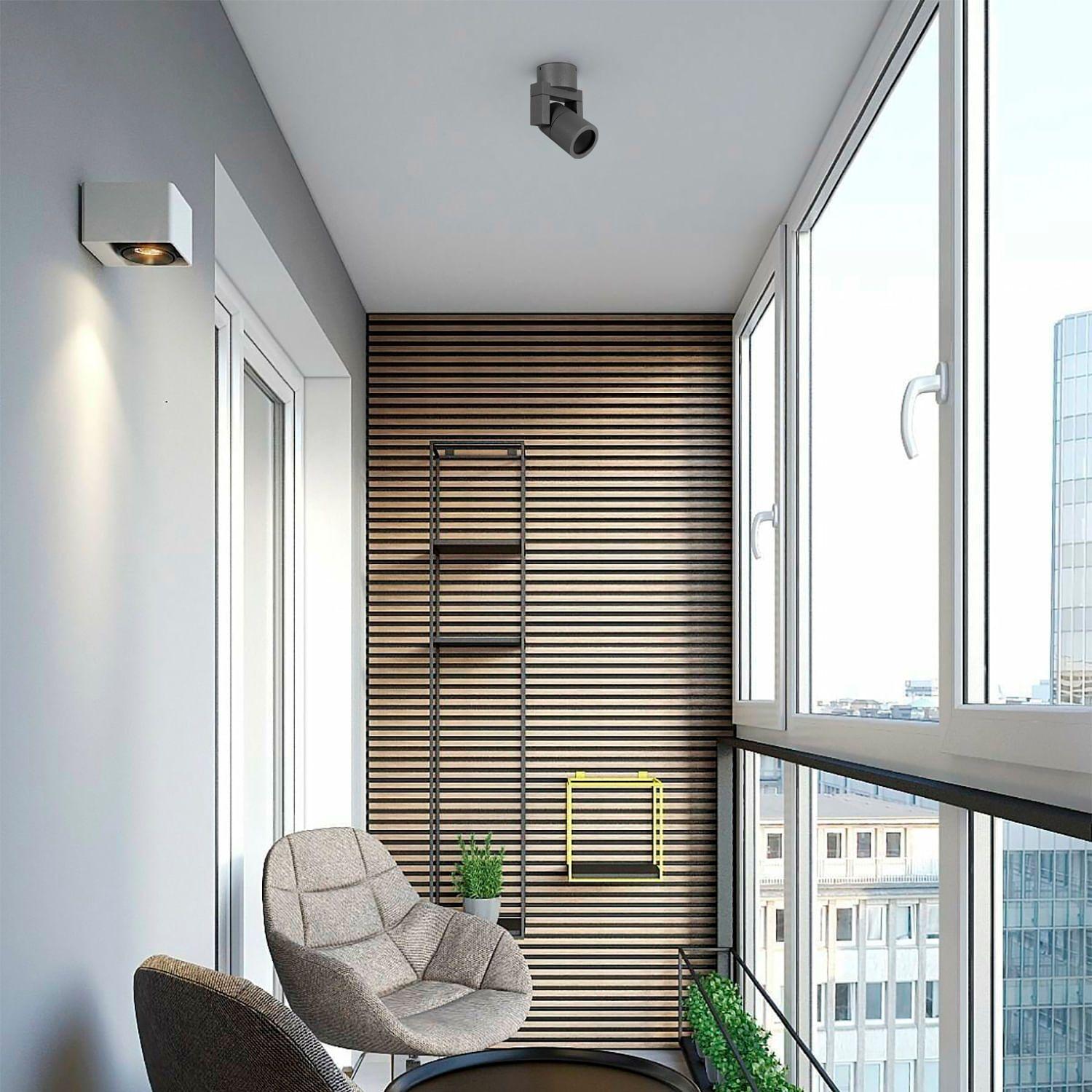 APLIQUÉ CLO/MURO LED STUDIO DIR 7 IP54 S/GU10 GR O-3