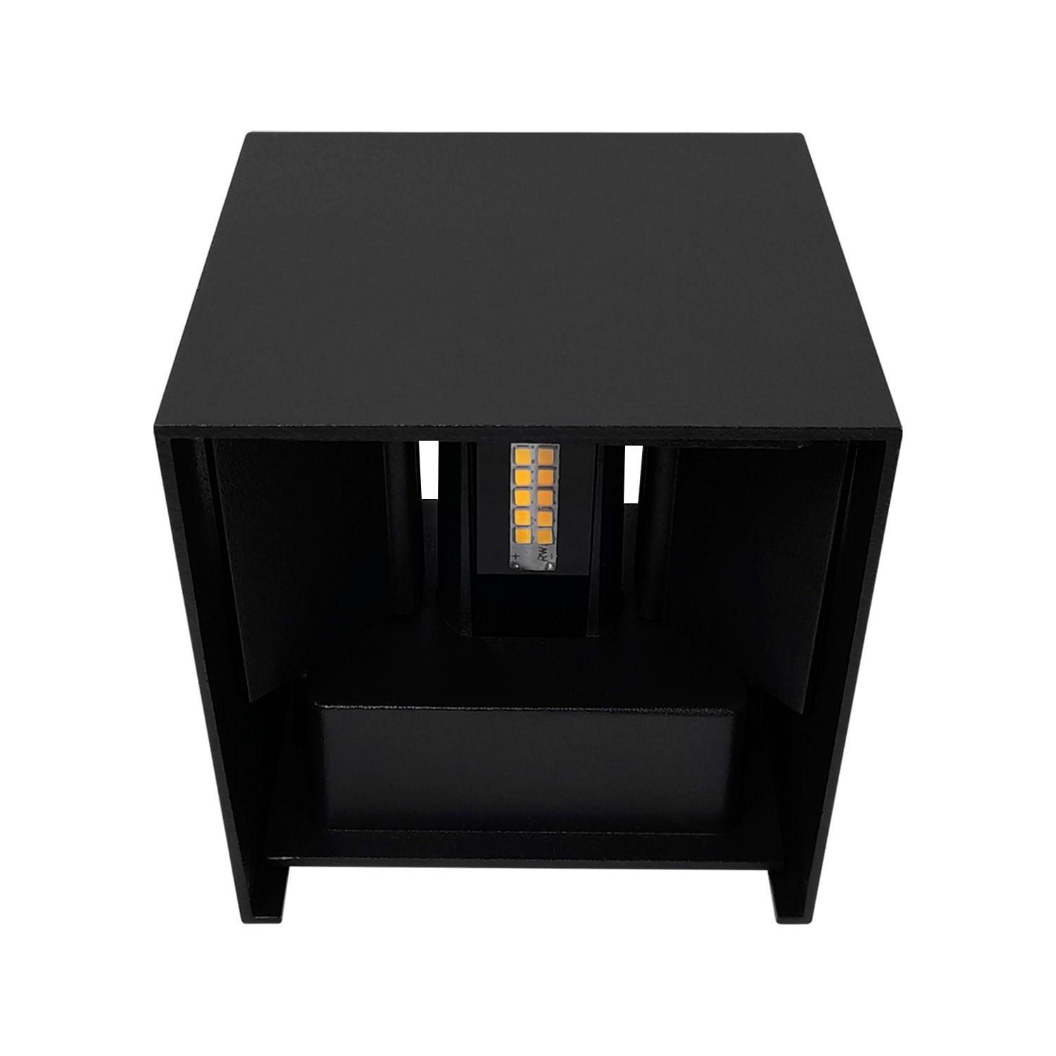 APLIQUÉ LED STUDIO CUBO 10W LUZ CLDA IP65 NEGRO-1