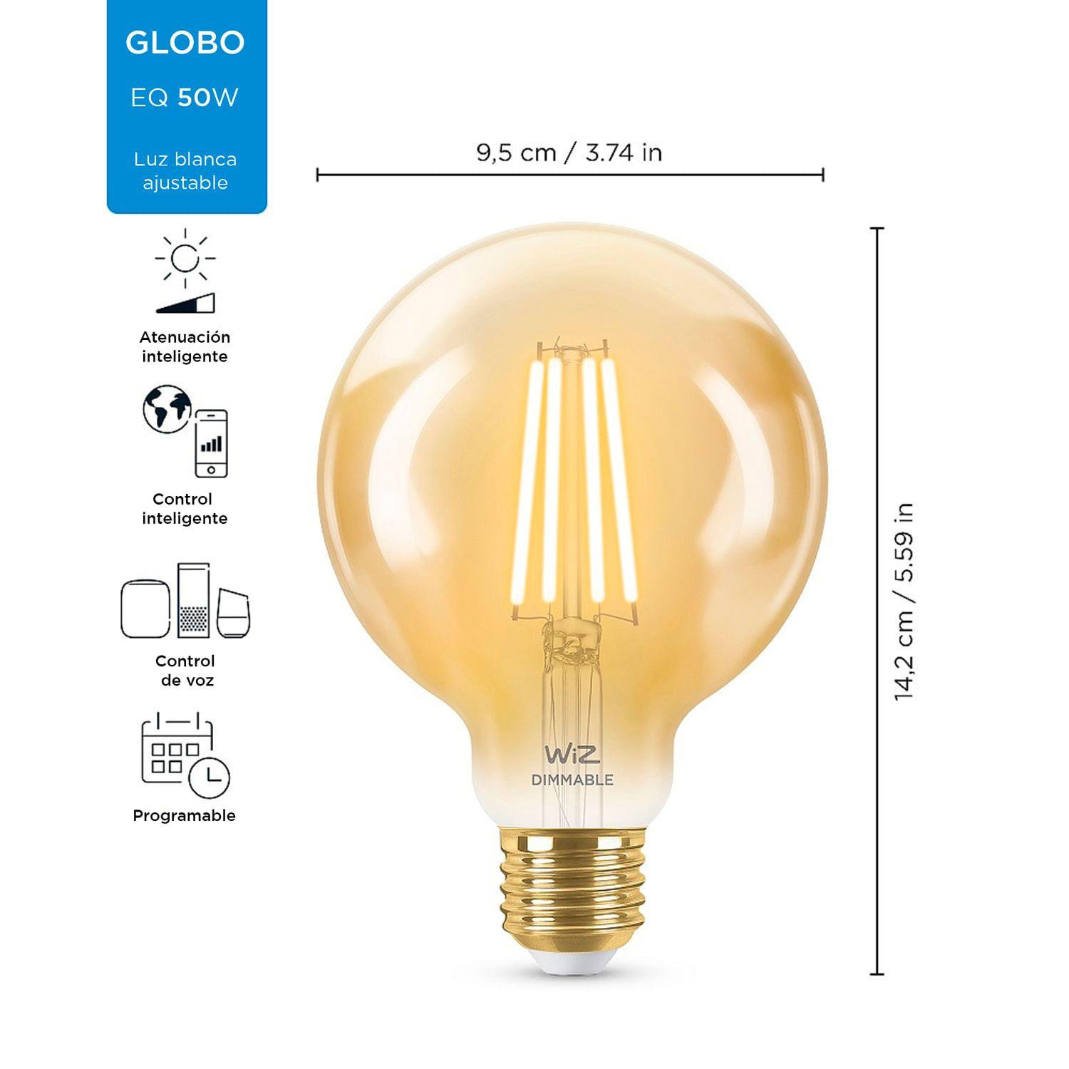 AMPOLLETA FIL INTEGTE WIZ E27 GLOB 6.9W L/CDA DIMM-1
