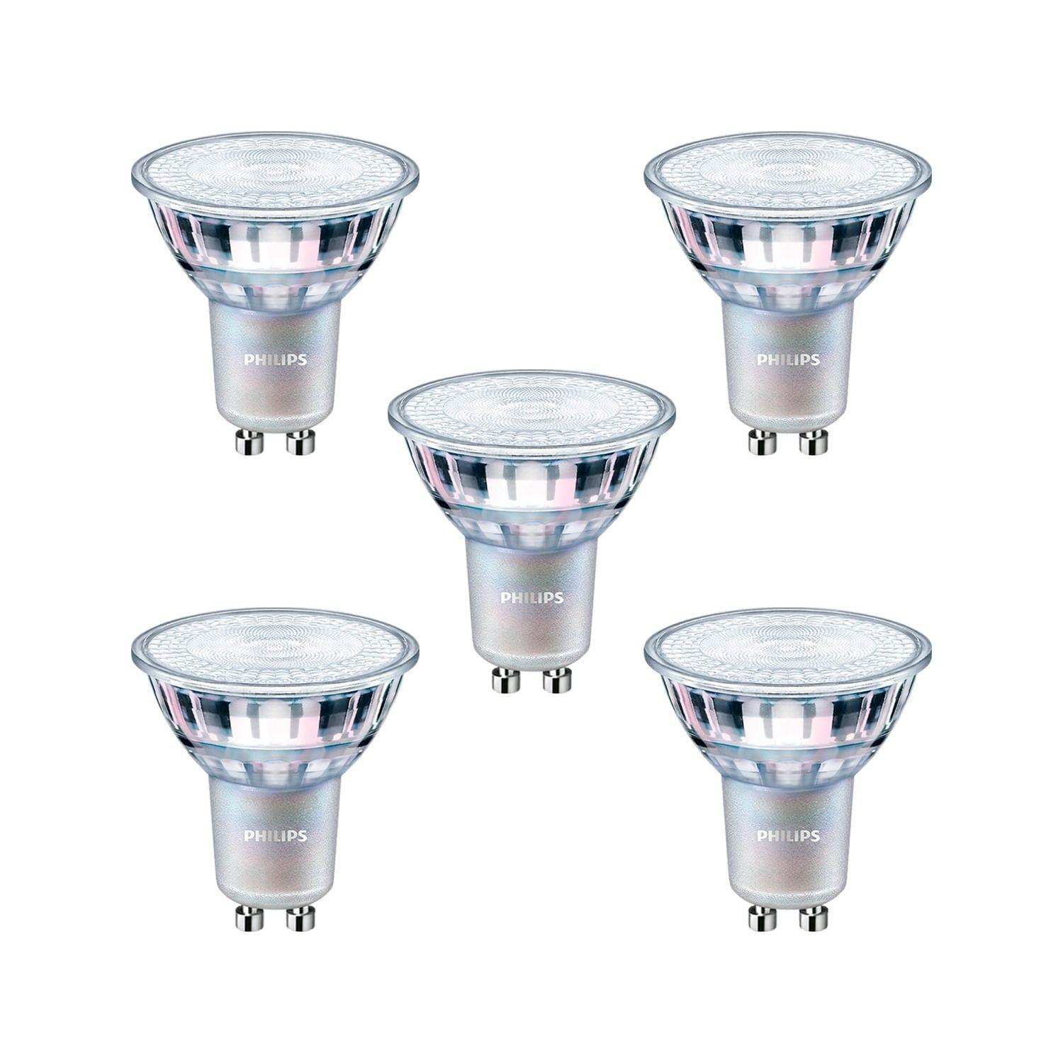 KIT 5 AMPOLLETAS GU10 PHILIPS 5W LUZ CÁLIDA GRIS-0