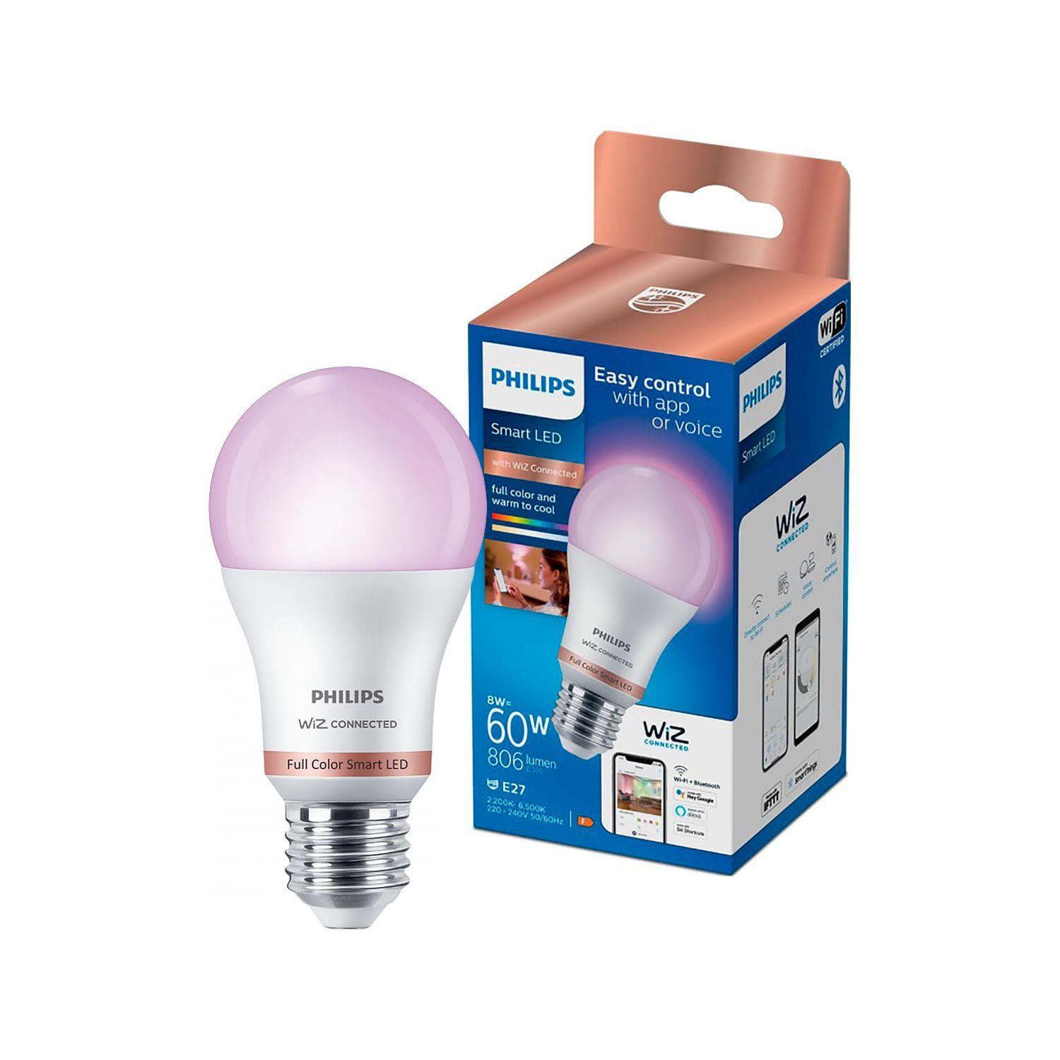 AMPOLLETA E27 WIZ INTELIGENTE 8W L/CÁLIDA A FRÍA Y RGB BLNCO-0