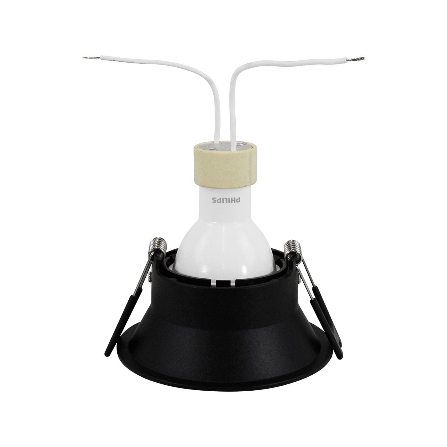 KIT PORTA GU10 LED STUDIO ARCO AJUSTABLE + GU10 L/CÁLIDA NGR-1