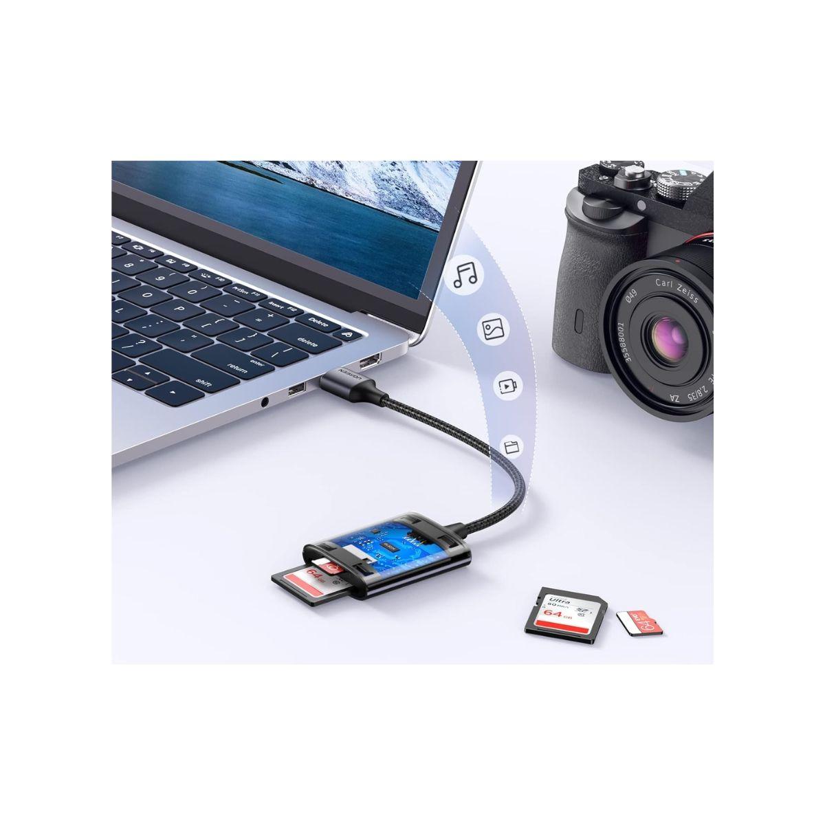 UGREEN Lector de tarjetas USB 3.0 A 2 en 1-3