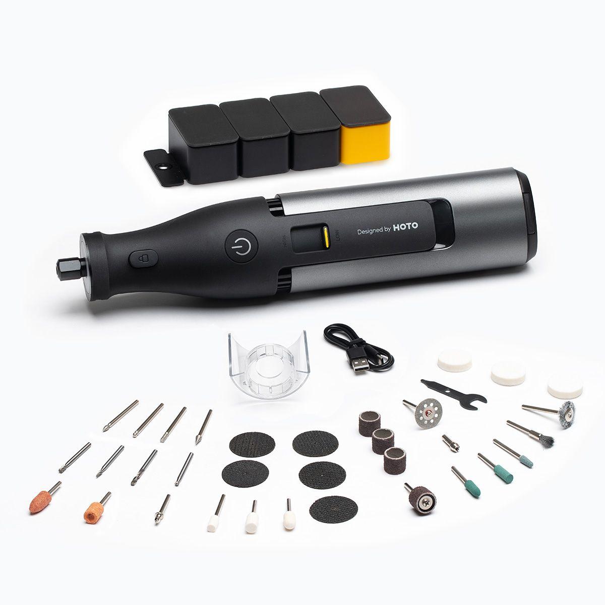 HOTO Kit Herramienta Rotativa Pro 12V 37 Piezas-2