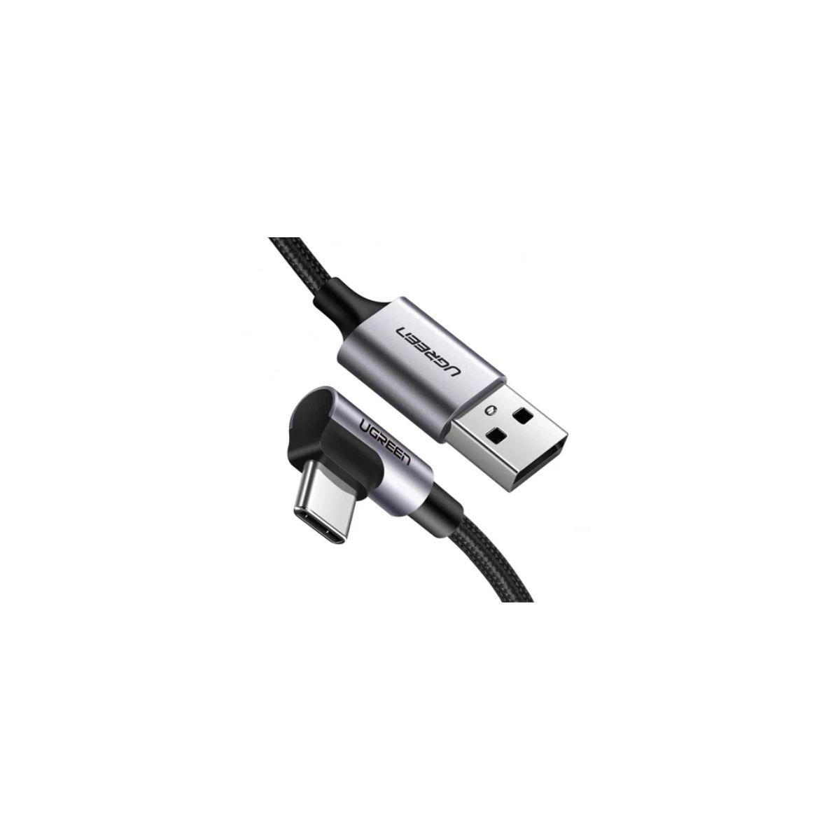 UGREEN Cable USB-C en ángulo a USB 2.0 A trenzado 1m Gris-2