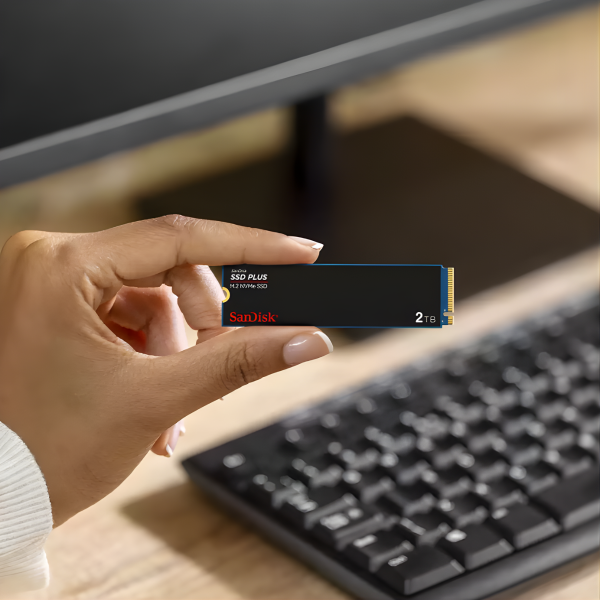 Disco Duro Interno SSD SanDisk Plus 500GB NVMe M.2 2280 PCIe 3.0 x4-2