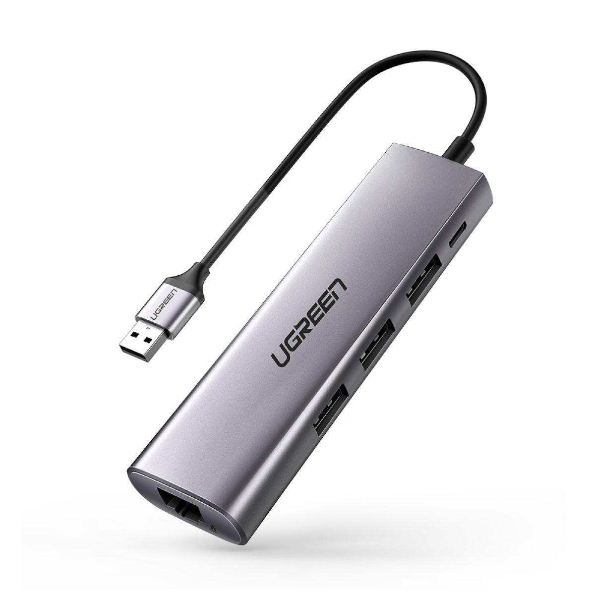 UGREEN HUB USB-A 3.0 a puerto RJ45 Gigabit + 3 USB-A 3.0-0