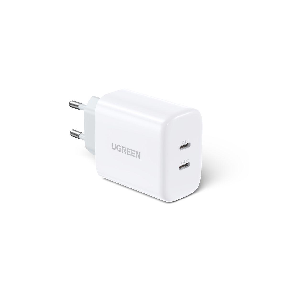 UGREEN Cargador PD USB-C + USB-C 40W (20W+20W) Blanco-7