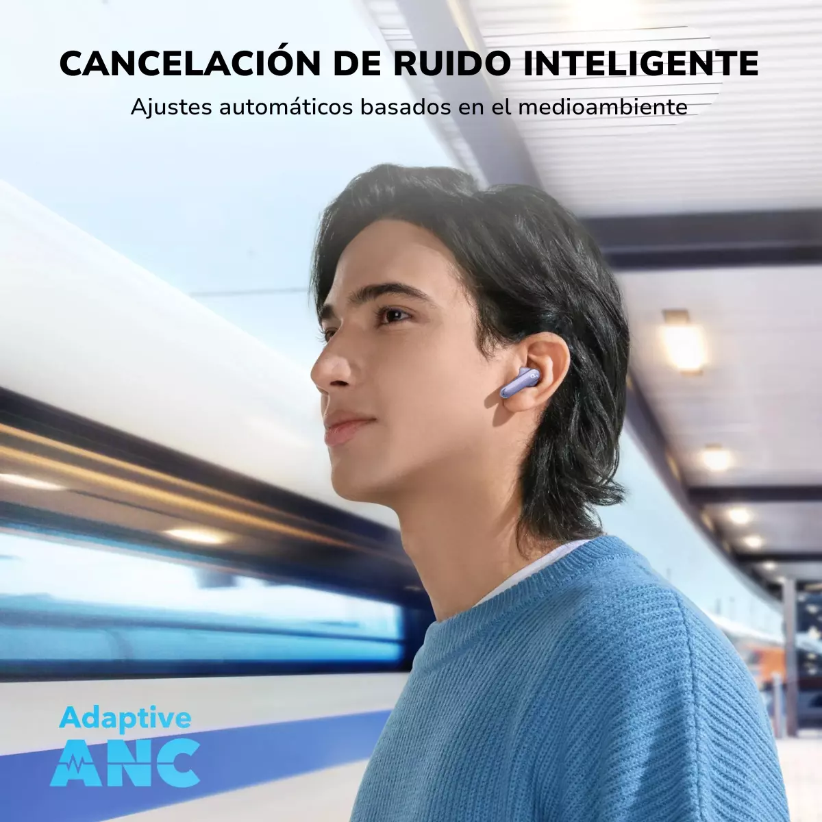Audífono TWS ANC Soundcore P40i blanco-5