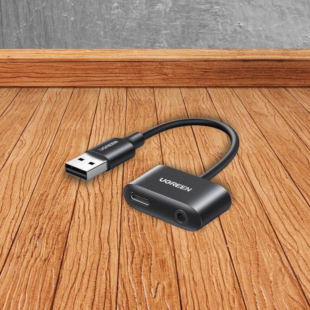UGREEN Adaptador de audio USB A a USB-C + AUX 3,5 mm-2