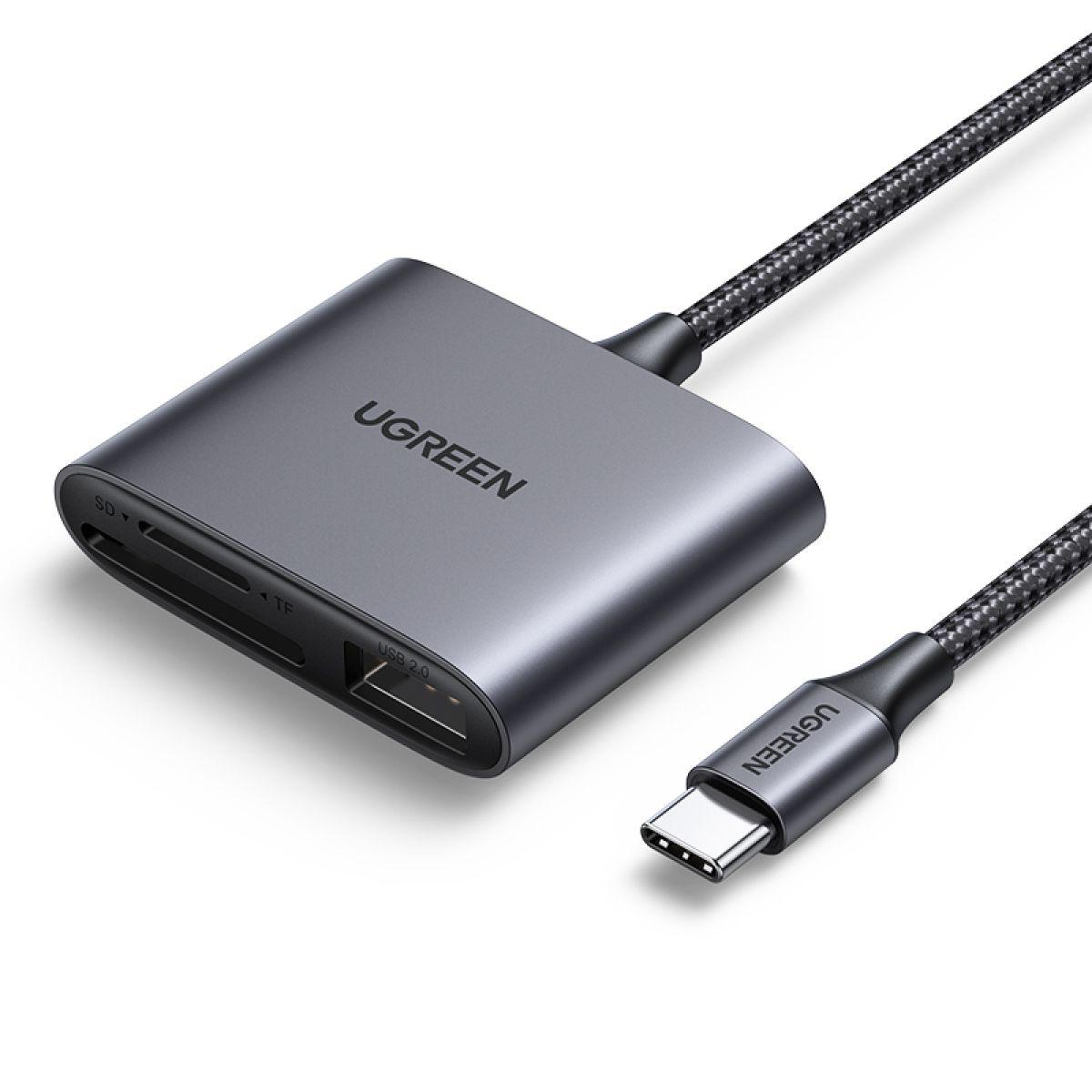 UGREEN Lector de tarjetas multifunción USB-C SD/TF+USB-4