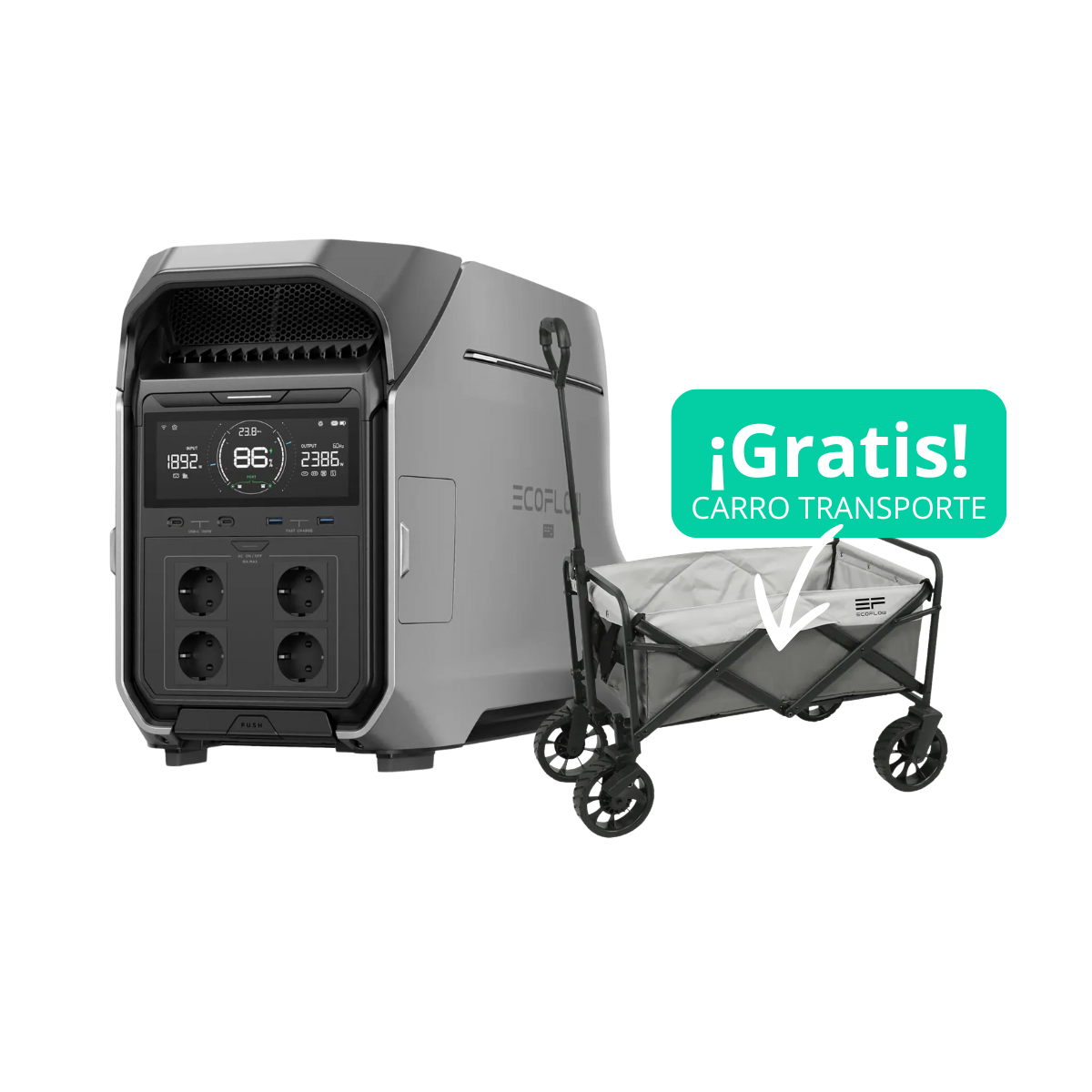 EcoFlow Generador Delta Pro 3 + Carro Transporte-1