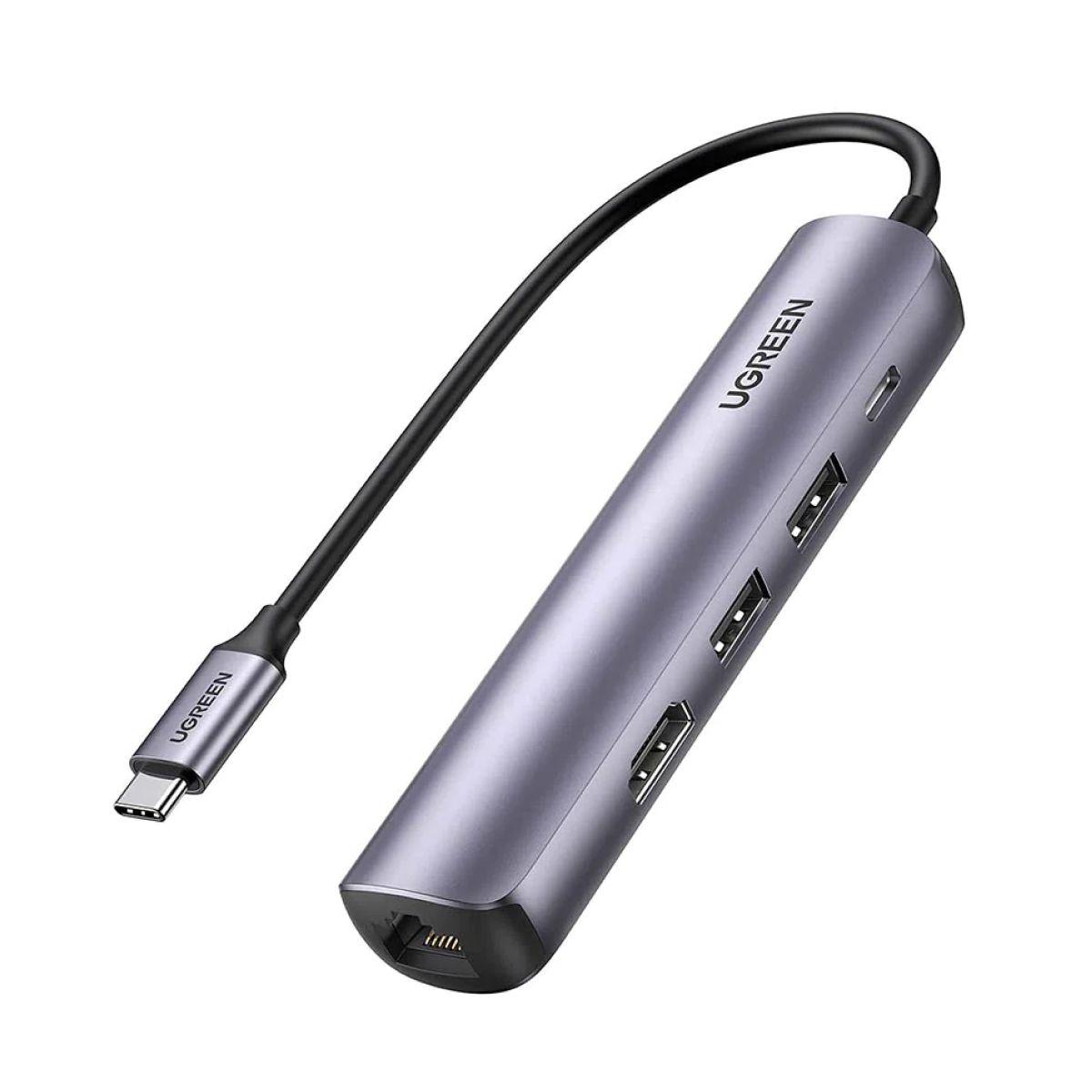 UGREEN Hub USB-C a 2 puertos USB 3.0 A+ HDMI + RJ45 Gigabit-0