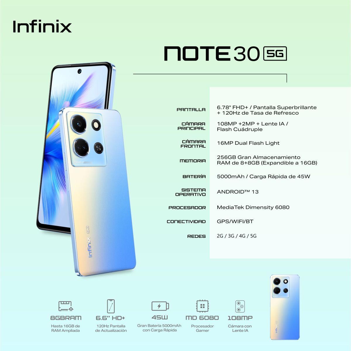 Infinix Note 30 5G Blue 256GB ROM 8GB RAM-5