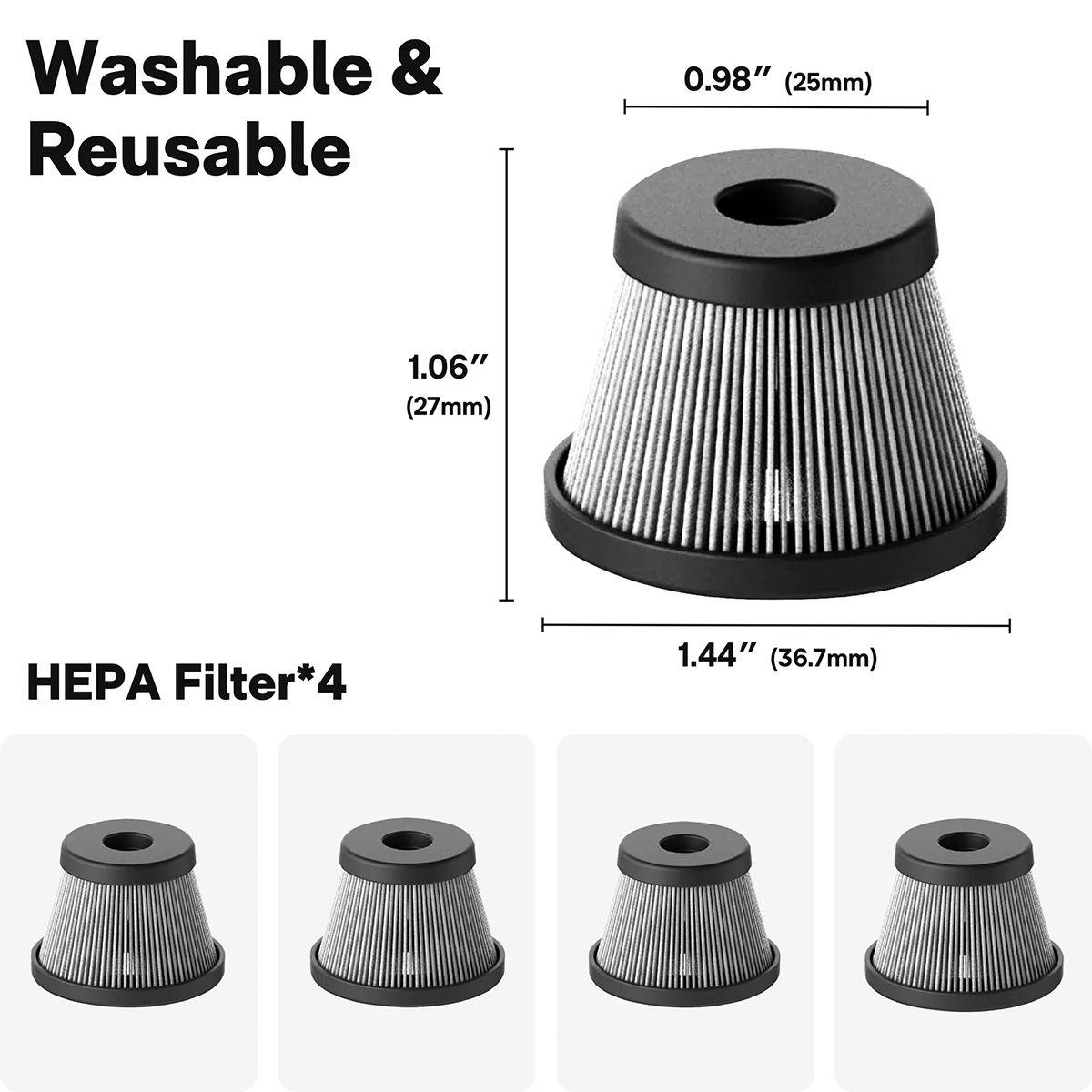 HOTO Filtros HEPA para Aspiradora de Aire Comprimido-3