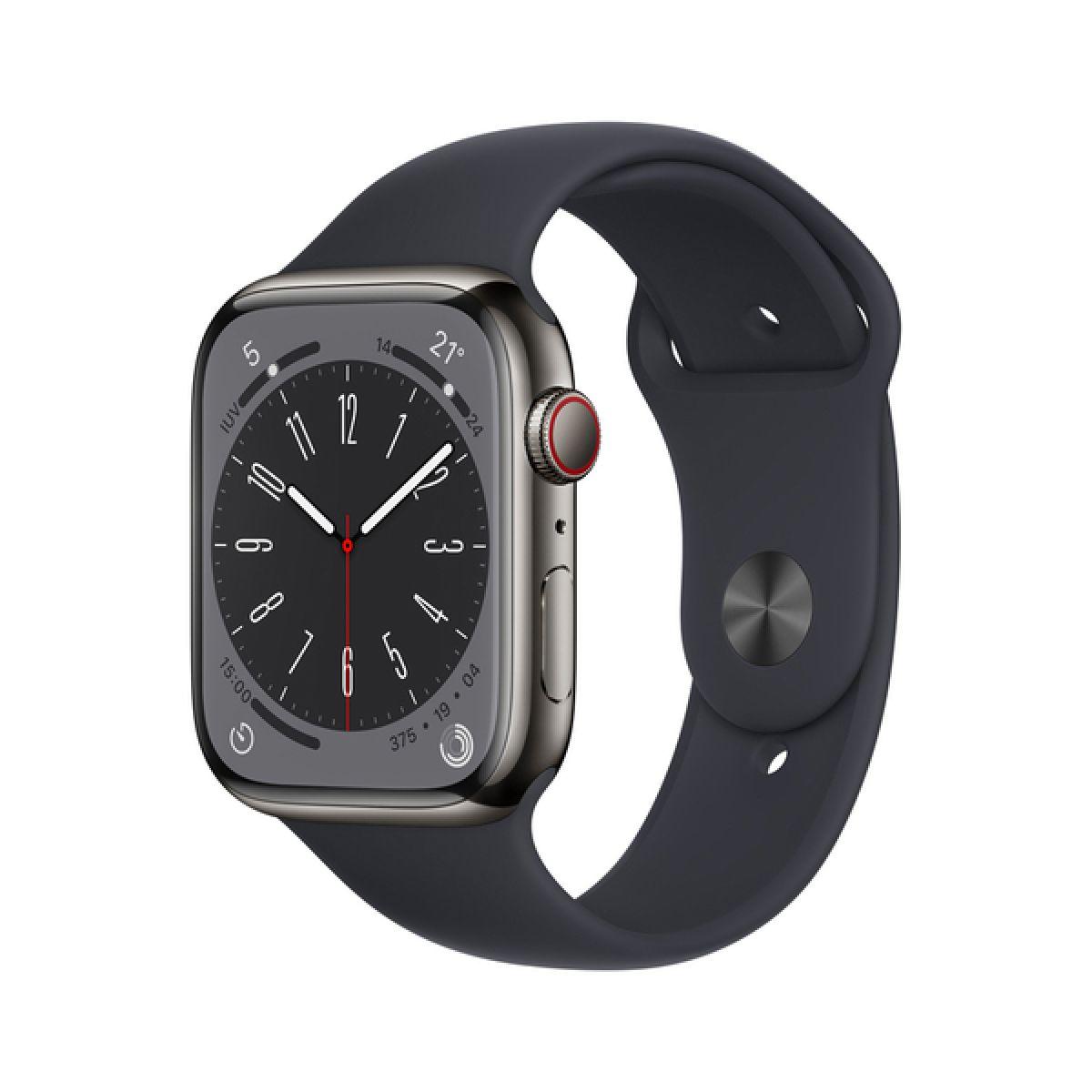 Apple Watch S8 GPS+Cellular, 45mm Acero inox case grafito-4