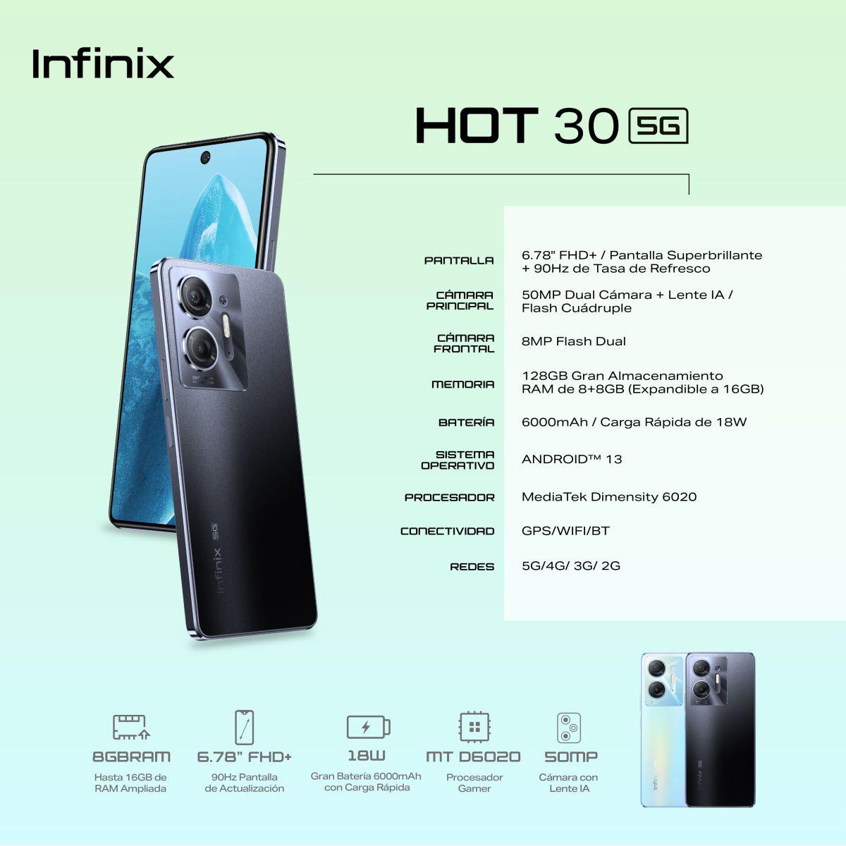 Infinix Hot 30 5G Knight Black 128GB ROM 8GB RAM-5