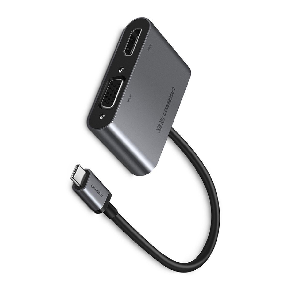 UGREEN Adaptador USB-C a HDMI+VGA con PD-2