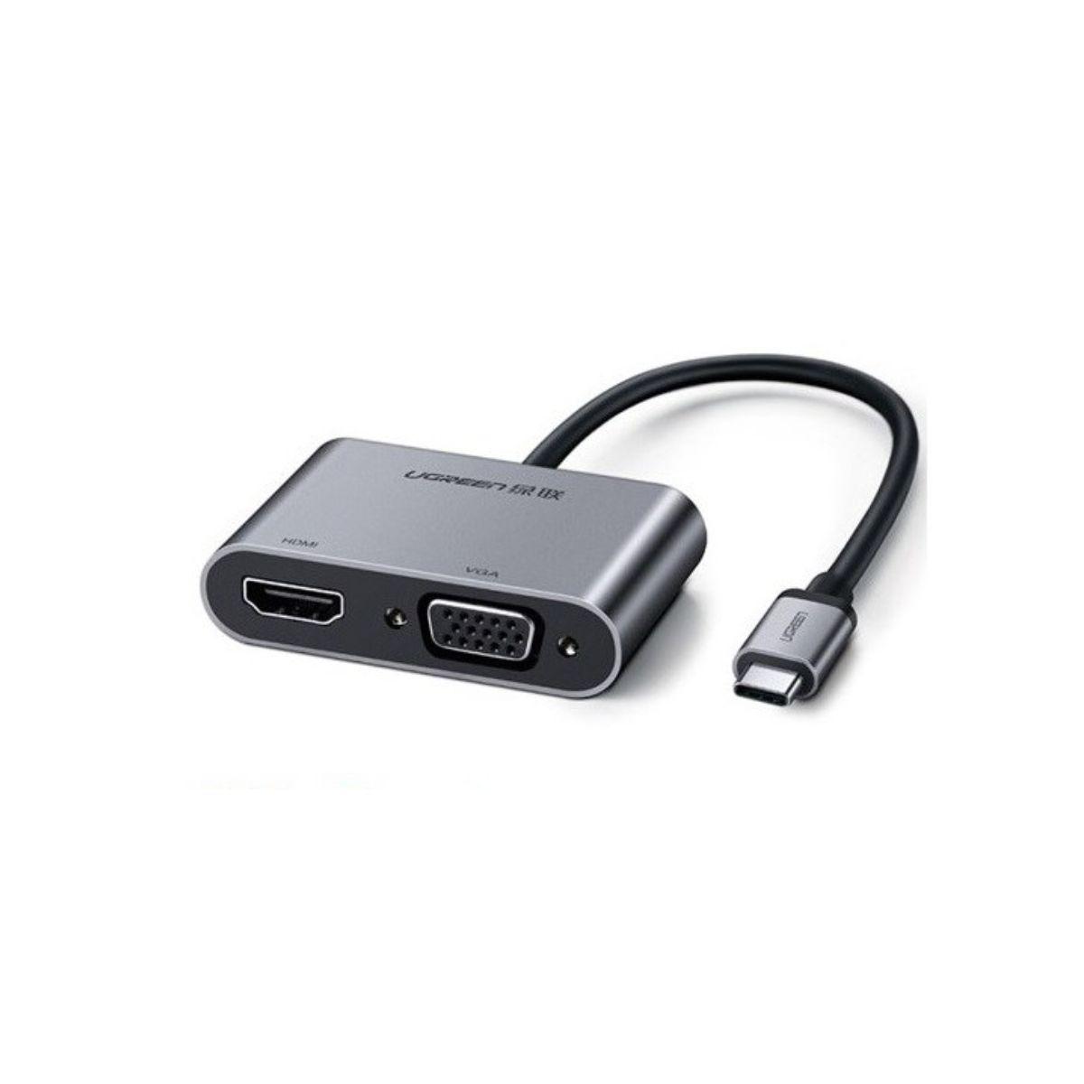 UGREEN Adaptador USB-C a HDMI+VGA con PD-3