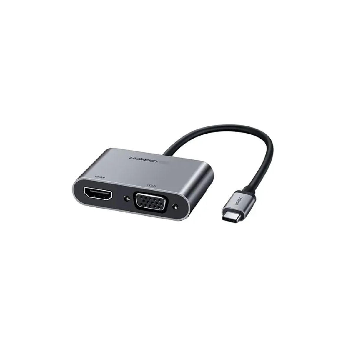 UGREEN Adaptador USB-C a HDMI+VGA con PD-4