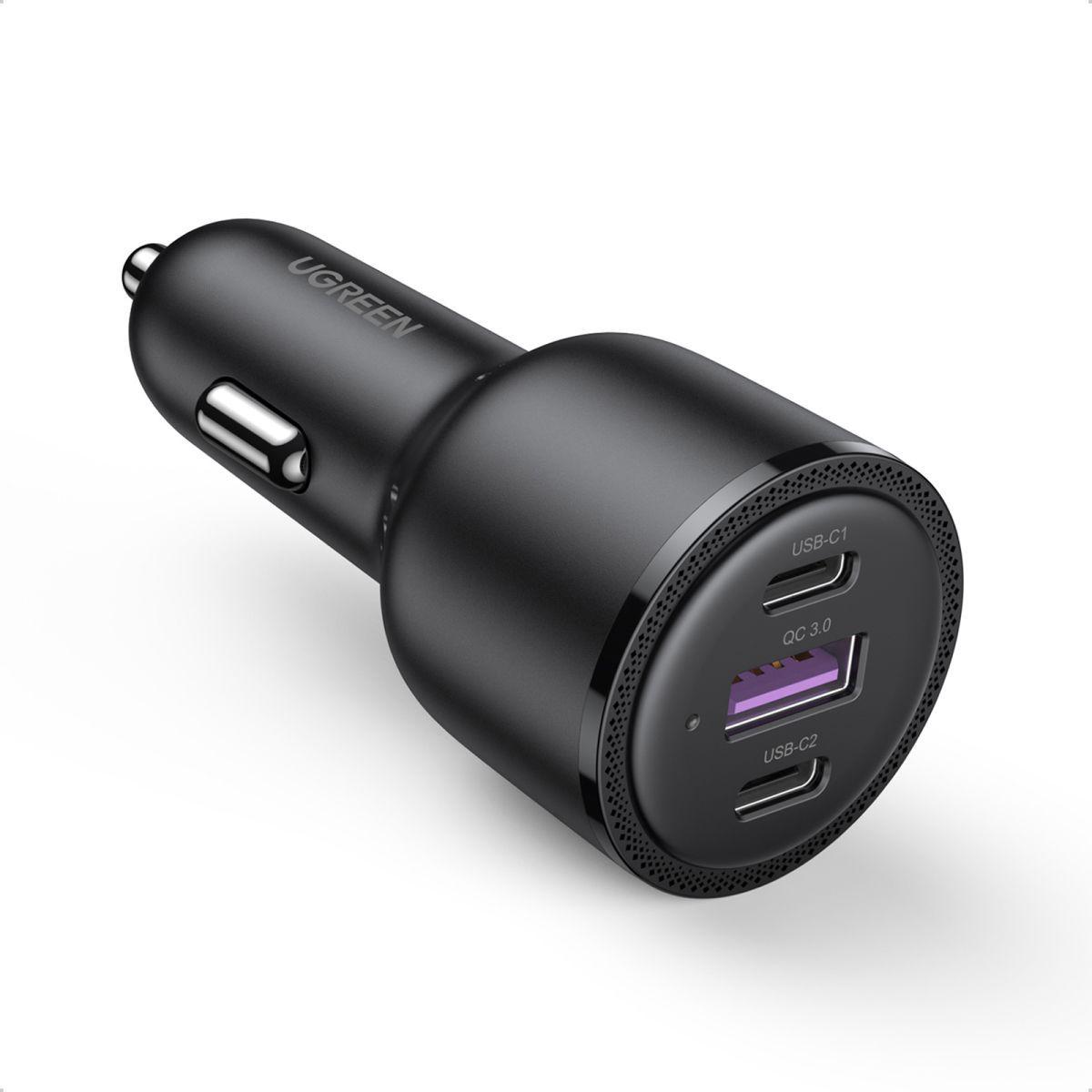 UGREEN Cargador de automóvil USB-C PD x 2 + USB-A 69 W-1