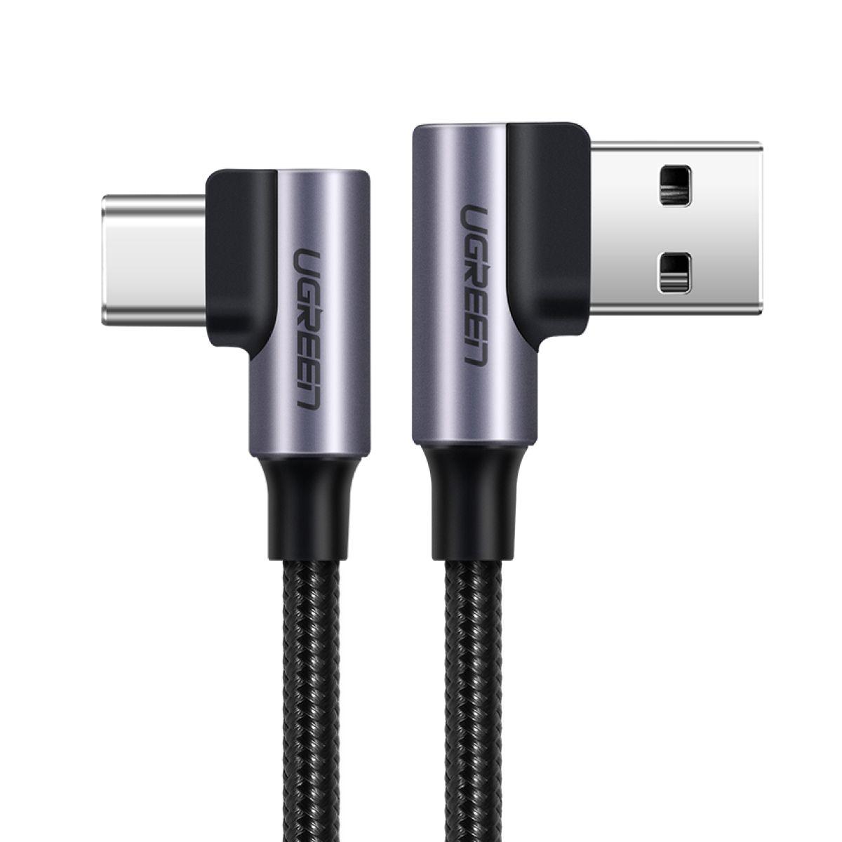 UGREEN Cable USB-C en ángulo a USB 2.0 A trenzado 2m-0