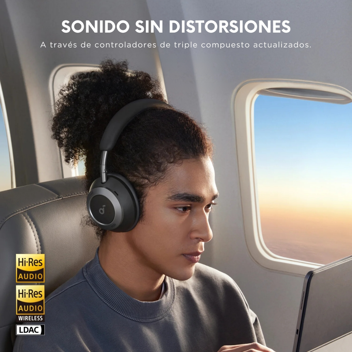 Audifono Over Ear Noise Cancelling Space Pro Soundcore negro-5