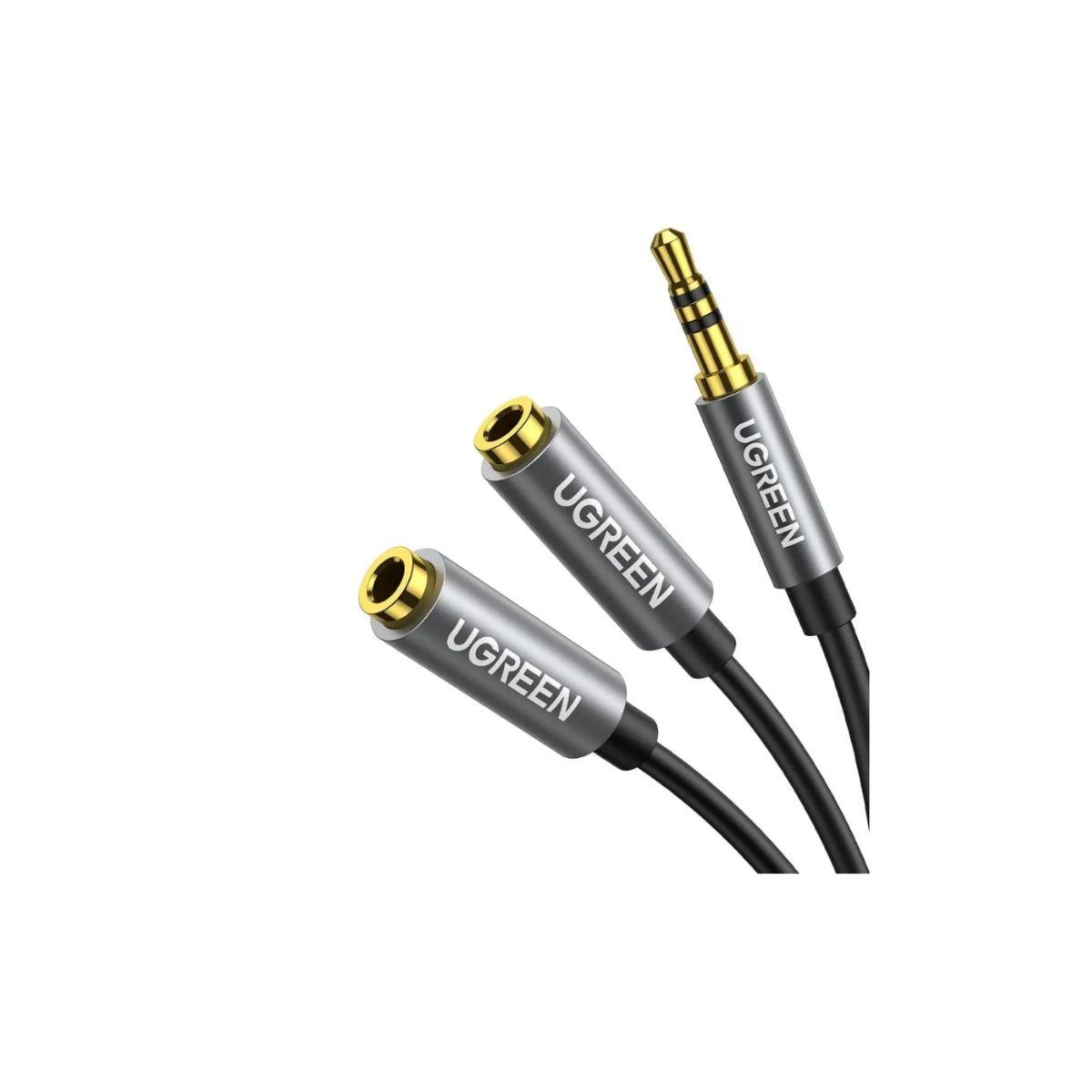 UGREEN Cable splitter de audio de 3.5 a 3.5mm + 3.5mm 20 cm-2