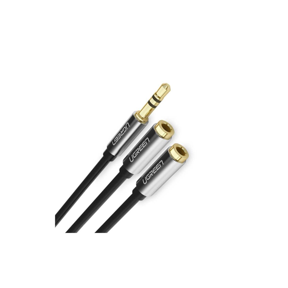 UGREEN Cable splitter de audio de 3.5 a 3.5mm + 3.5mm 20 cm-3
