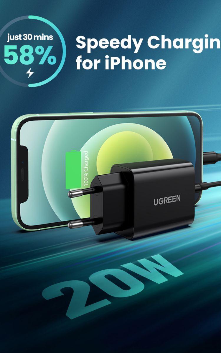 UGREEN Cargador PD USB-C 20W Negro (2-Pack)-2