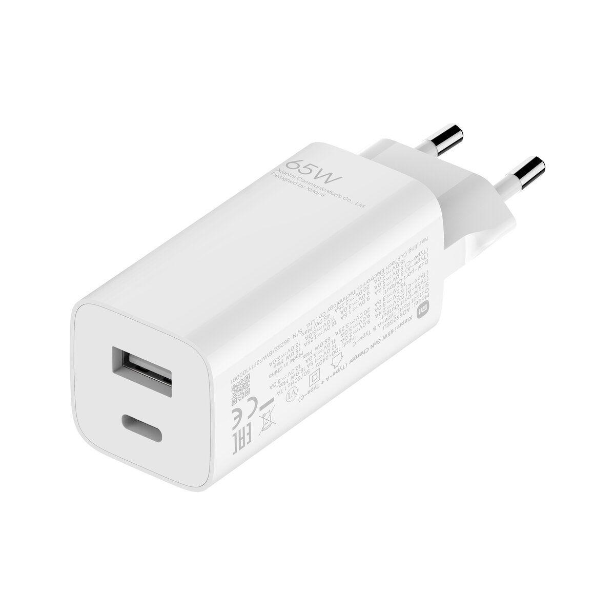 Cargador rápido Xiaomi 65W GaN Charger (Type-A + Type-C)-2