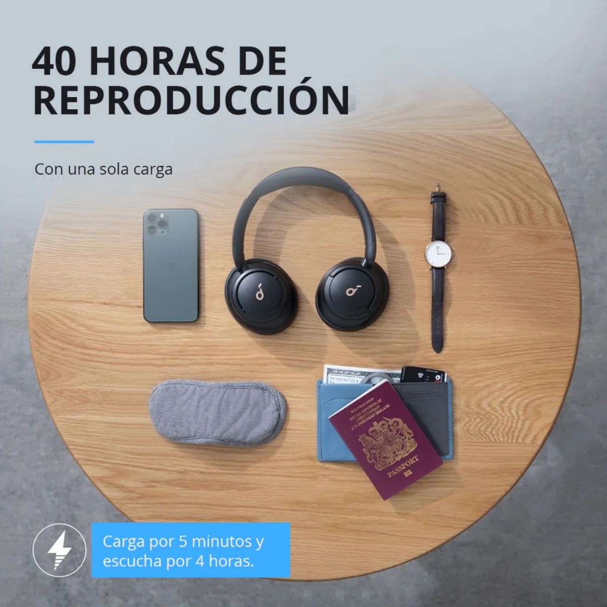 Audifono Over Ear Noise Cancelling Life Q30 Soundcore negro-4