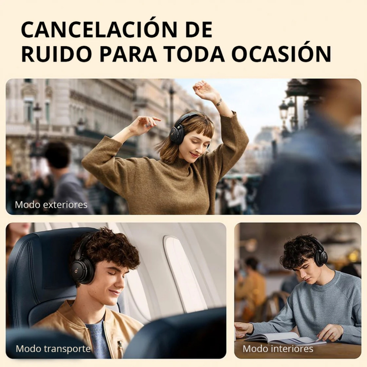 Audifono Over Ear Noise Cancelling Life Q30 Soundcore negro-5