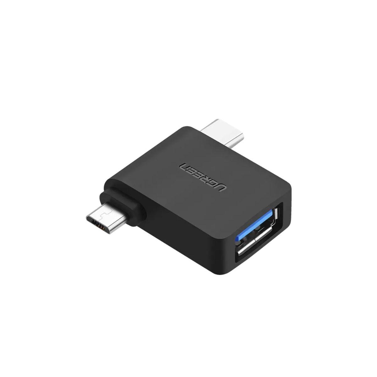 UGREEN Adaptador OTG Micro USB + USB-C a USB 3.0 A-1